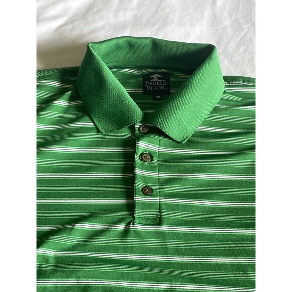 Pebble Beach Other - Pebble Beach Golf Shirt Men’s Green Stripe XXL Short Sleeve